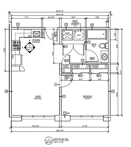 Floor plan 1 Bed (Gg)