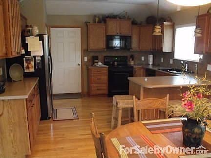 View from hearth room to kitchen