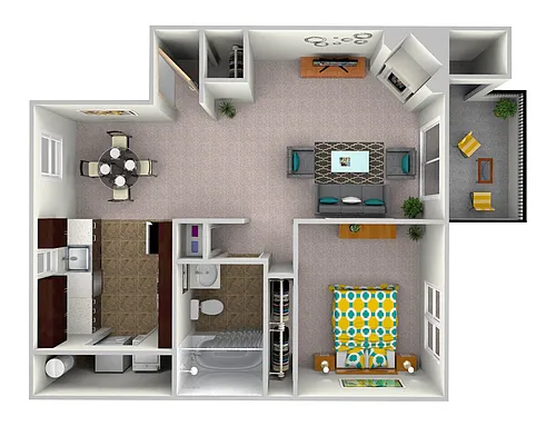 Floor plan 1x1 Upper