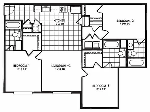 Floor plan 3 Bed 3 Bath