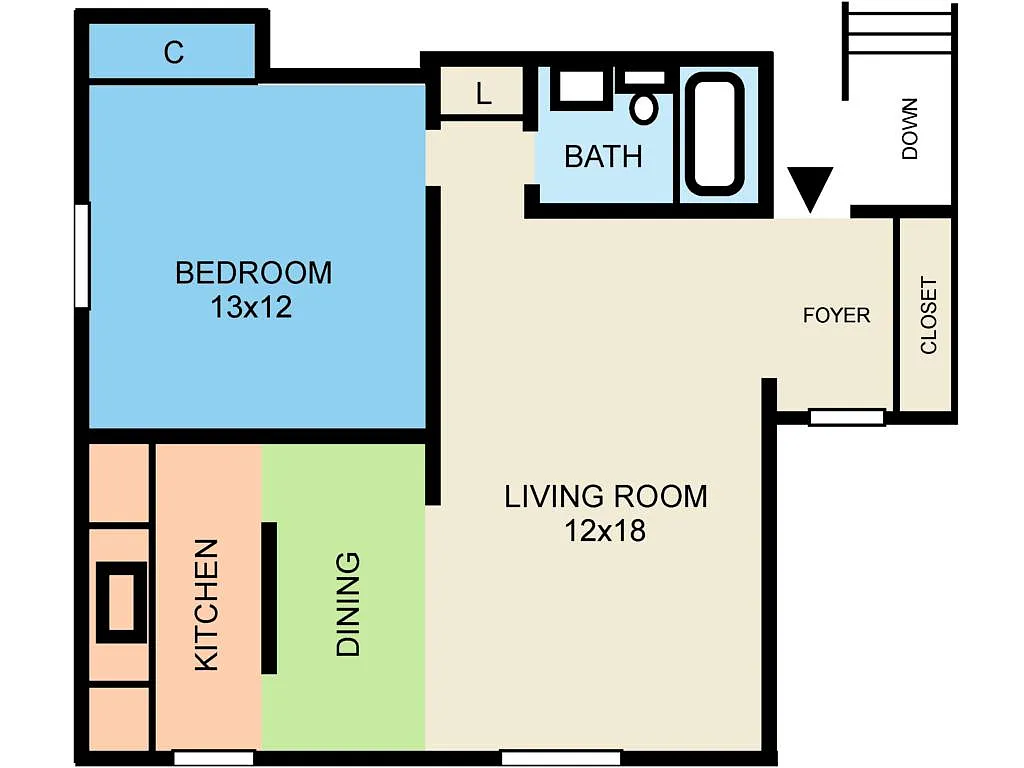 Floor plan 1 Bedroom Prime