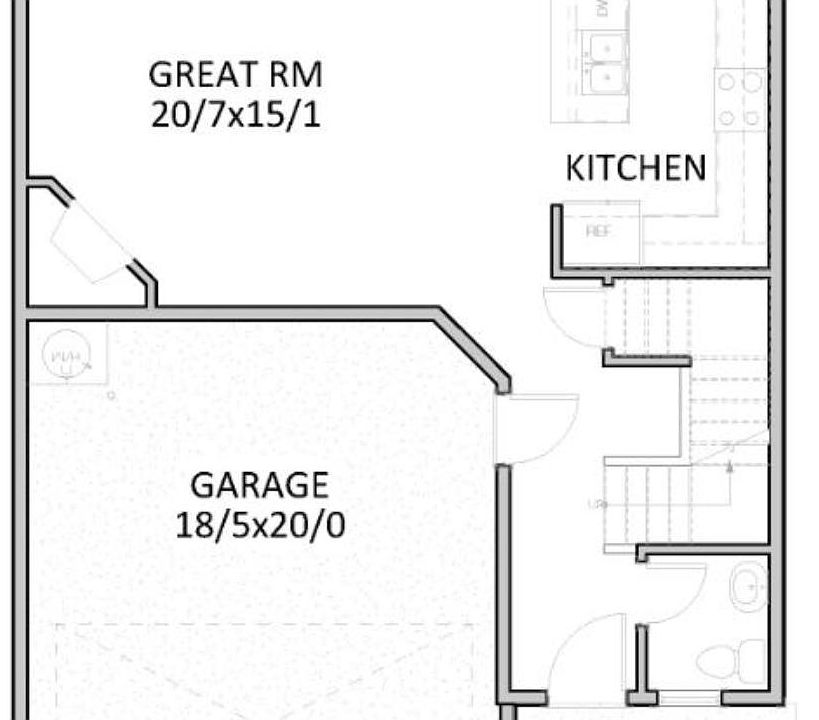 Main floor with slider leading to large fenced backyard.