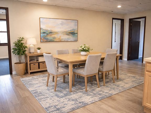 virtually staged dining area