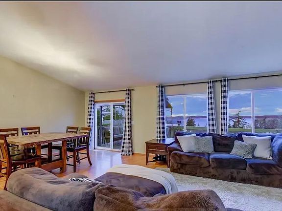 Great room with dining area and living room.