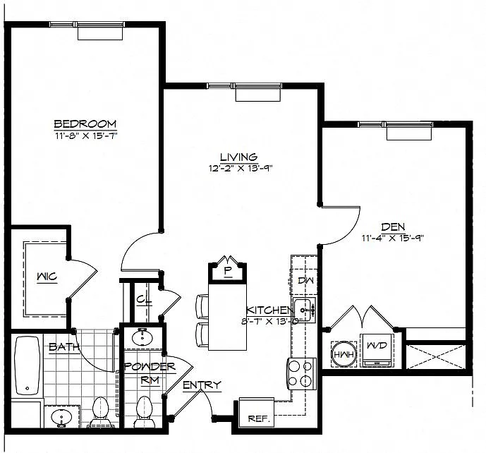 Floor plan 1K | Den