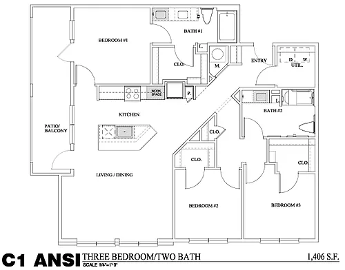 Floor plan C1 ANSI