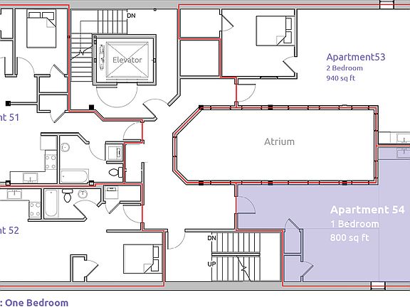 Floor Plan of Apartment 54