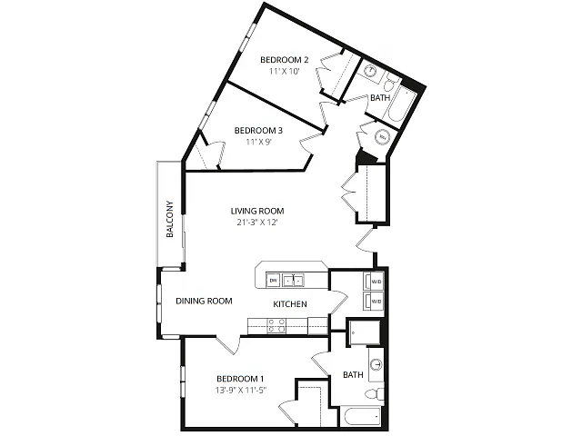 Floor plan 3X2B