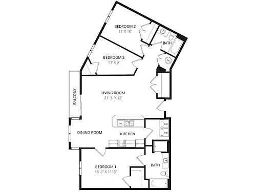 Floor plan 3X2B