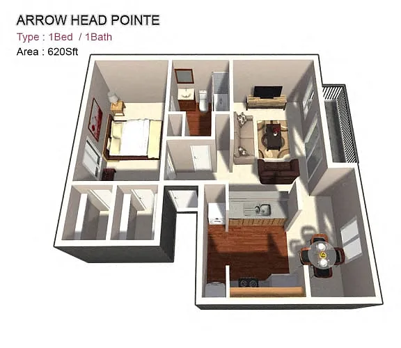 Floor plan 1x1 Junior