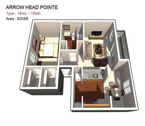 Floor plan 1x1 Junior