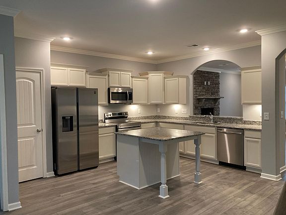 Kitchen island with granite countertops