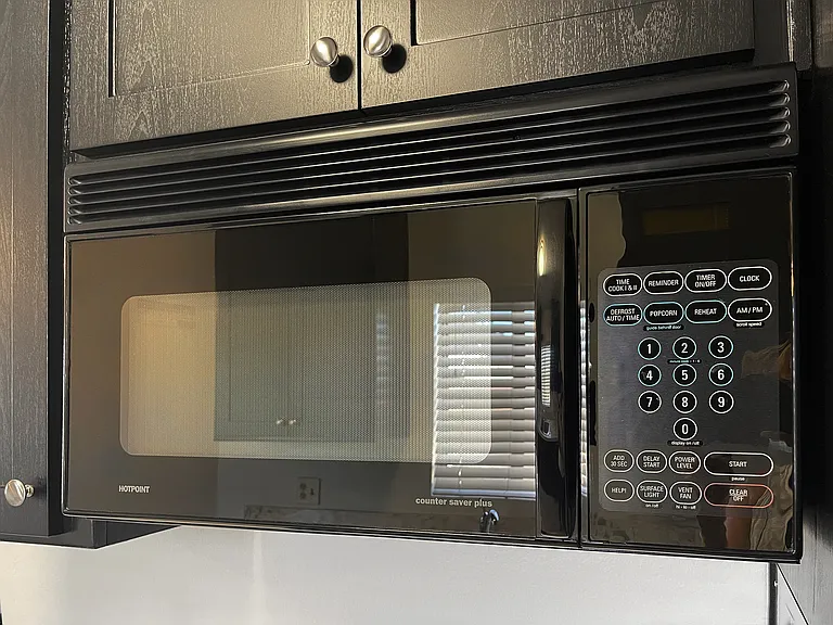 Overhead microwave saves countertop space