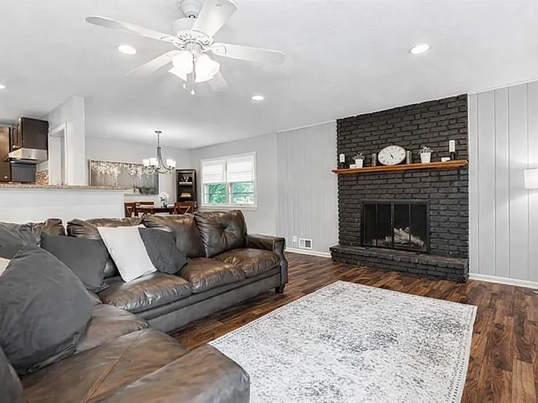 Living room with fireplace