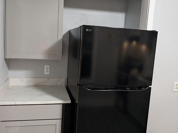 New fridge and coffee/tea counter