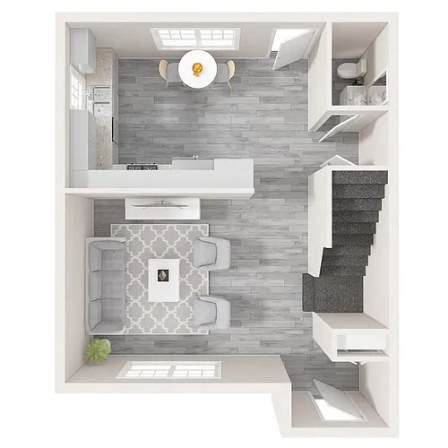 Floor plan 3 Bedroom, 1.5 Bath (A)