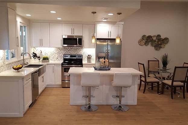 kitchen, breakfast bar, dining area