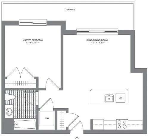Floor plan 1 Bed/1 Bath