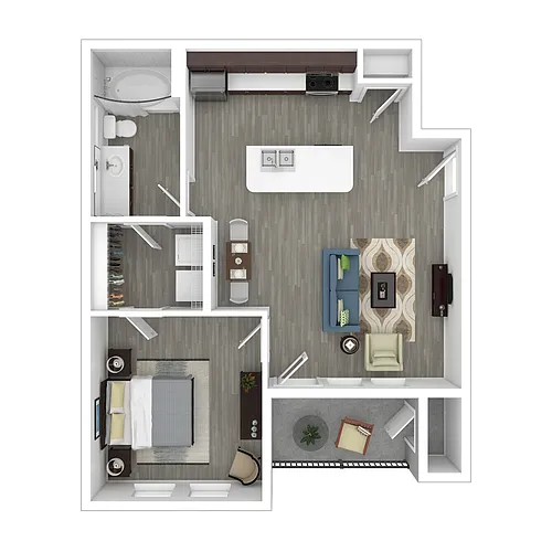 Floor plan 1x1-797-Partial Renovation