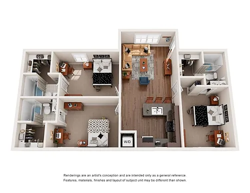 Floor plan Three Bedroom Lodge