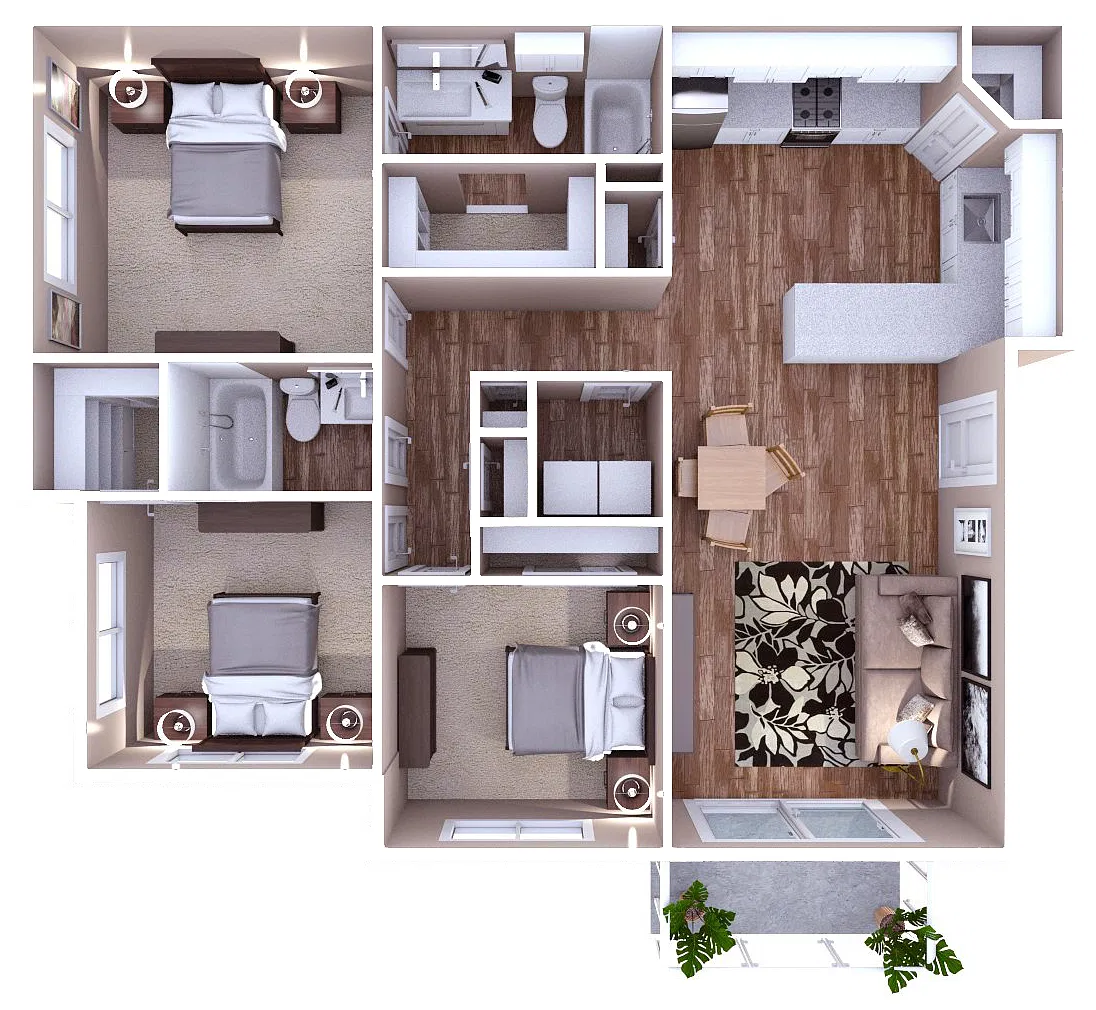 Floor plan Violet 3x2