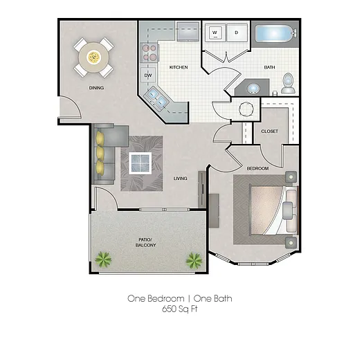 Floor plan 1 Bedroom - A