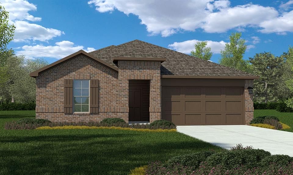 Front Elevation - D.R. Horton''s KennedyFloorplan Elevation A - All Home and community information, including pricing, included features, terms, availability and amenities, are subject to change at any time without notice or obligation. All Drawings, pictures, photographs, video, square footages, floor plans, elevations, features, colors and sizes are approximate for illustration purposes only and will vary from the homes as built.