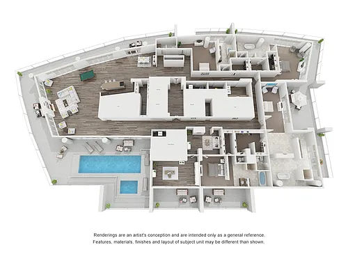 Floor plan 4 Bed 4.5 Bath PH4