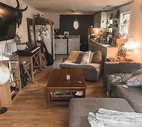 living room /kitchen combo with washer and dryer (included)