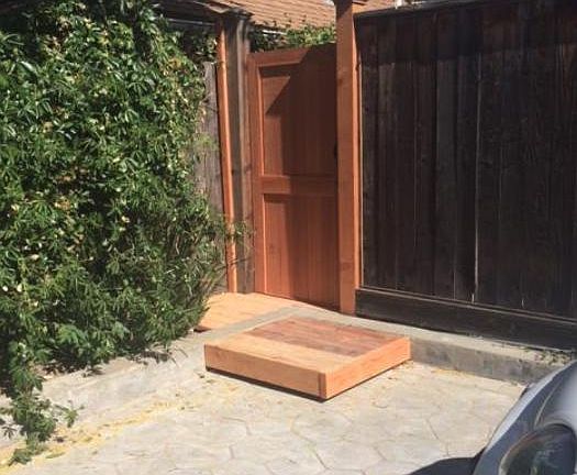 A separate entrance from the building!