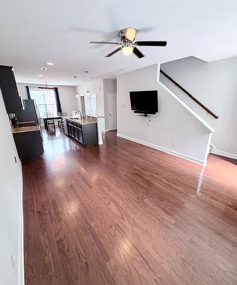 Main floor (living area, galley kitchen and dining area)
