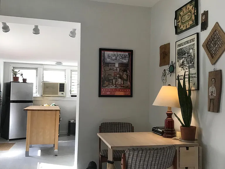 Kitchen showing both rooms - furnished