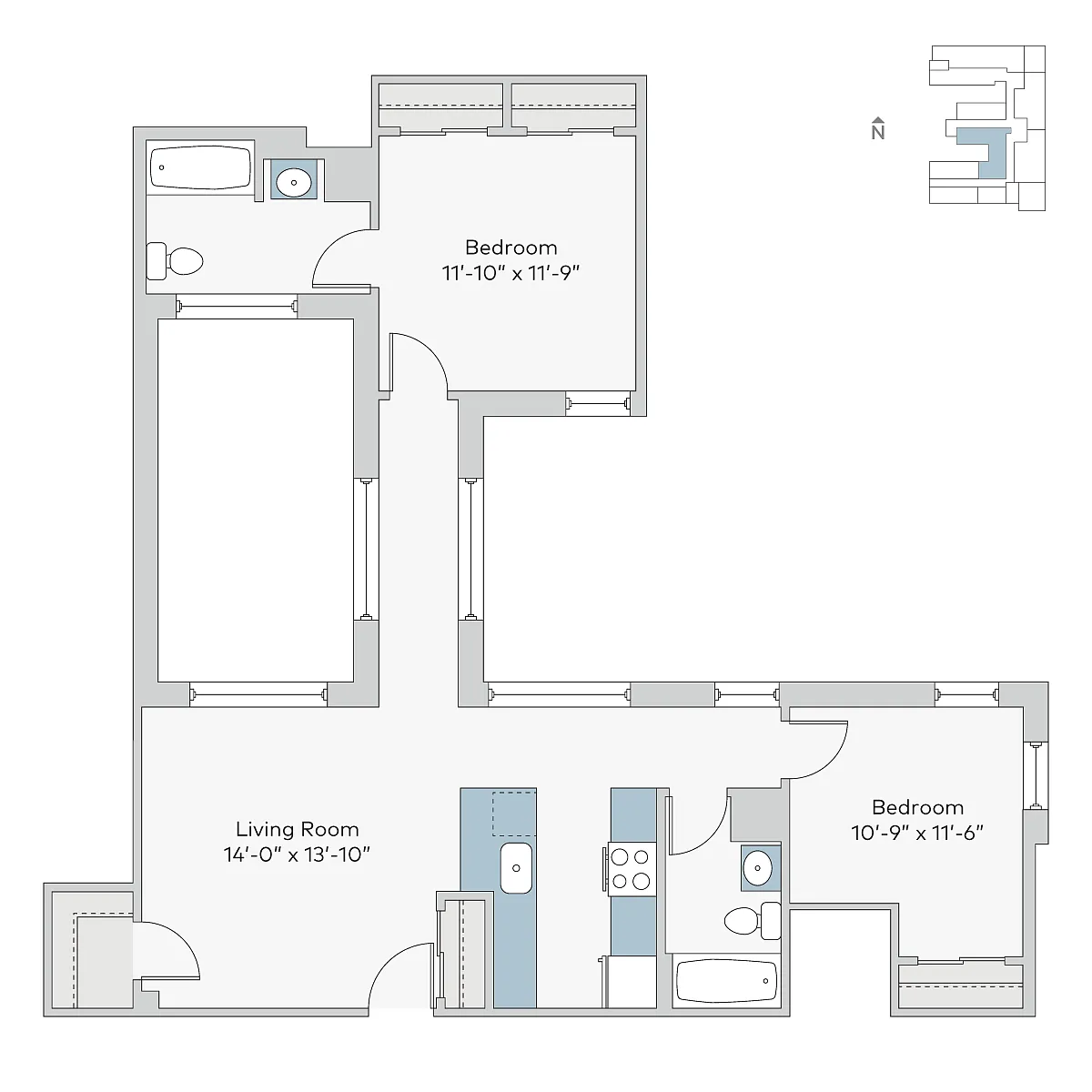 Floor plan amb2T14b