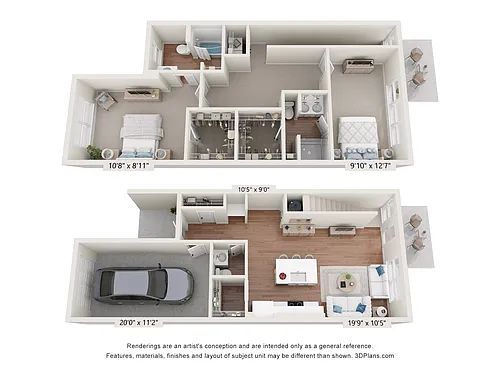 Floor plan Townhome w/ Garage