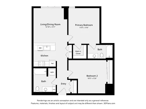 Floor plan Urban Two Bed Two Bath 8