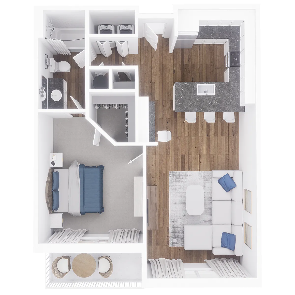 Floor plan 1x1 785 sqft