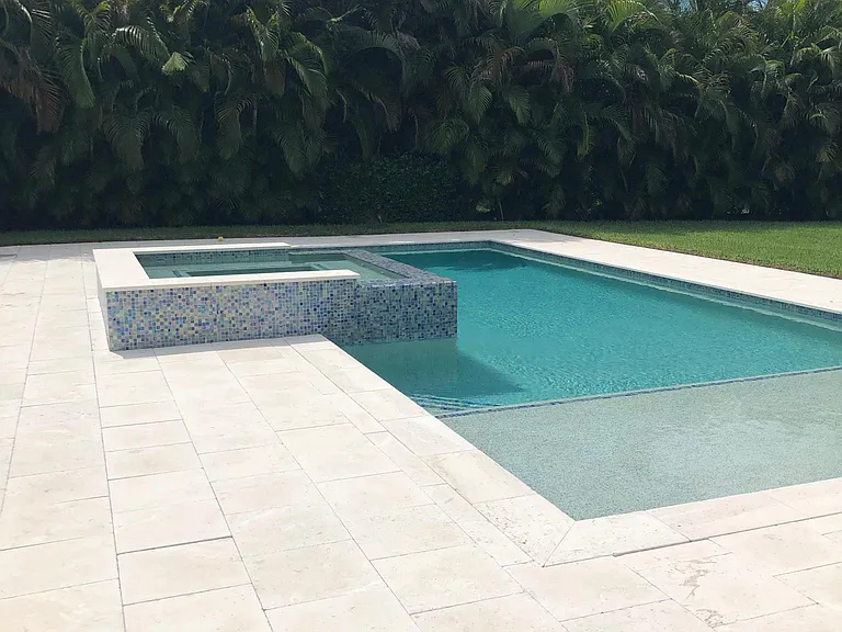 Another view of pool. Private landscape