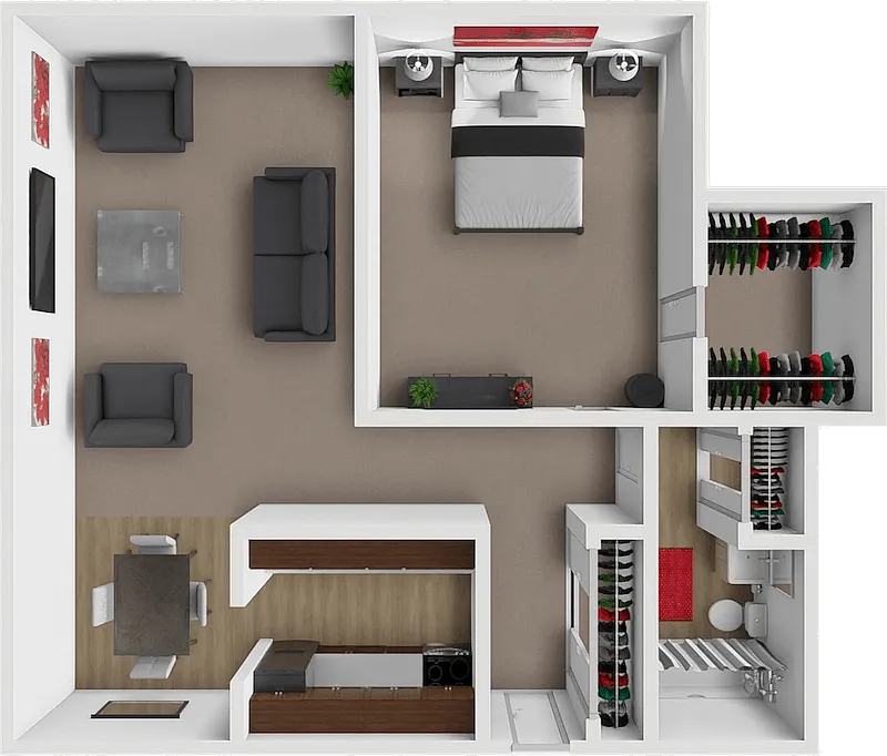 Floor plan The Shay One Bedroom
