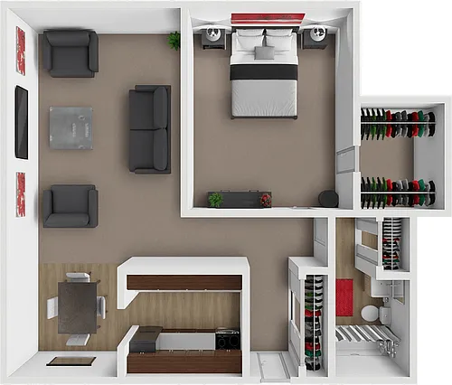 Floor plan The Shay One Bedroom