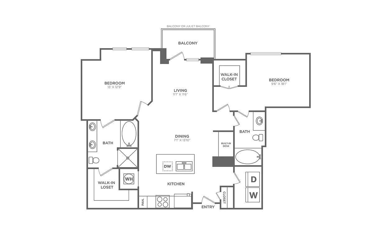 Floor plan 2 Bed/2 Bath - B8