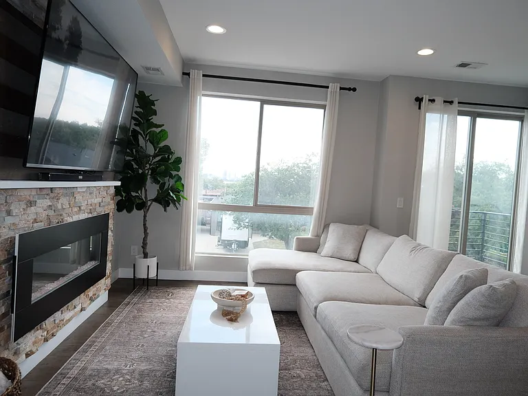 New 75 inch TV included free of charge and upgraded fireplace