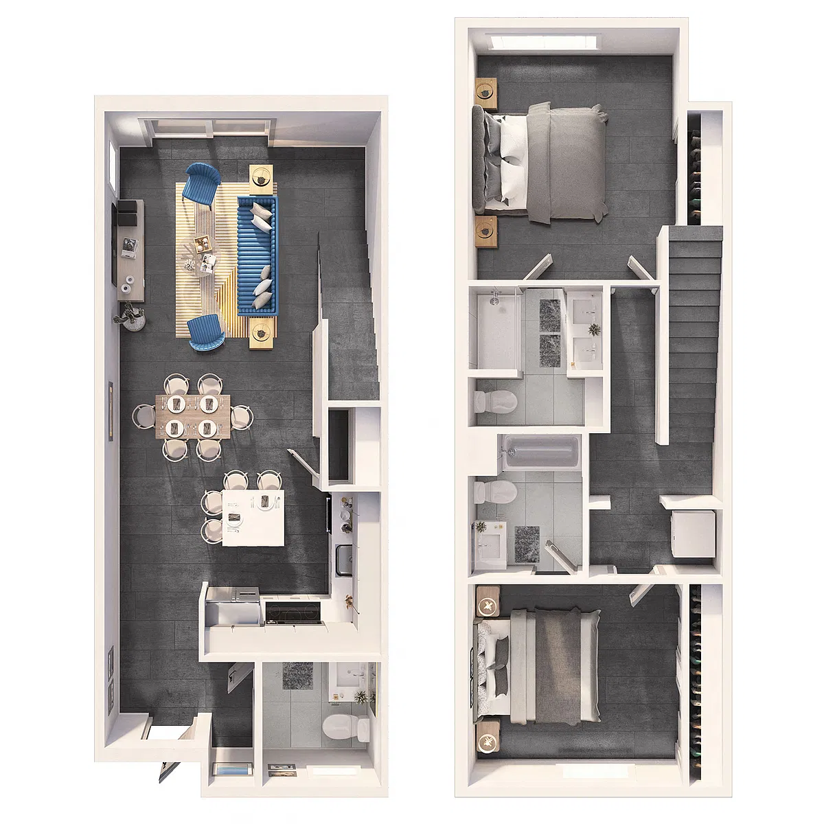 Floor plan 2 Bedroom Townhome Deluxe
