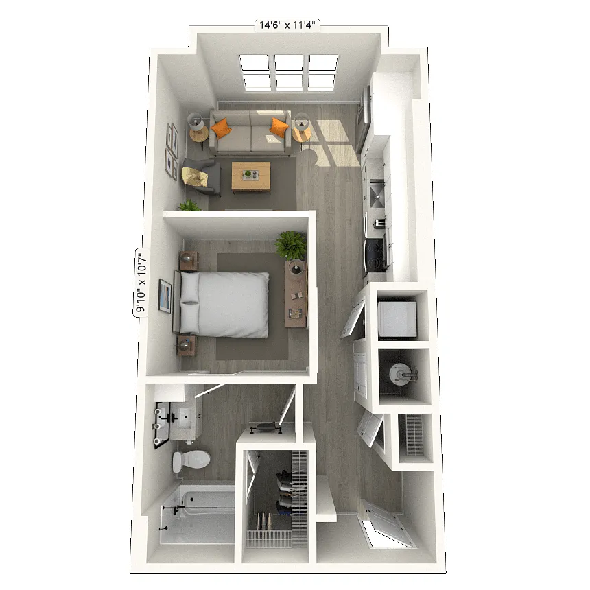 Floor plan S3 0x1 605 SF-FP