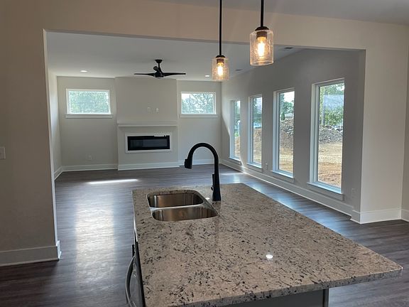 Kitchen looking into open living area.
