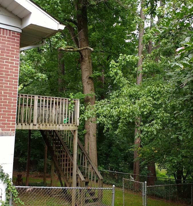 Back yard with deck