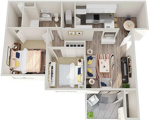 Floor plan Two Bed One Bath