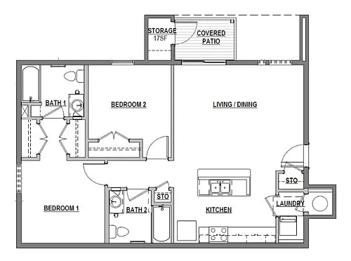 Floor plan Two Bedroom