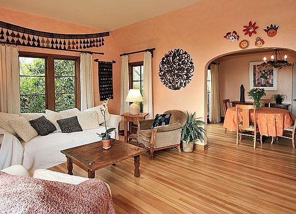 Living room opens to dining room