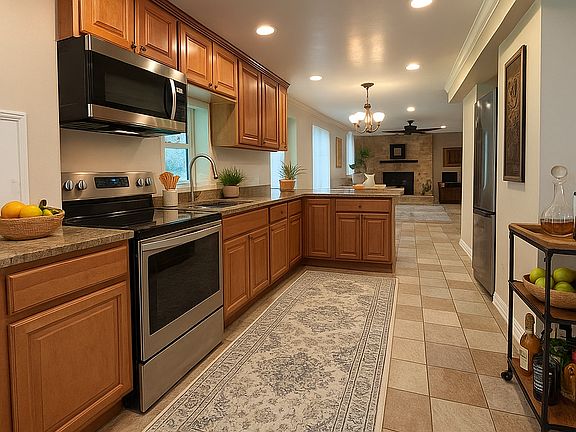 Kitchen & living room, virtual staging applied