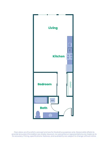 Floor plan The Teel - Open 1x1 - A3